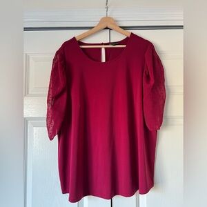 Women’s plus Size Cranberry Colored Blouse (2X)